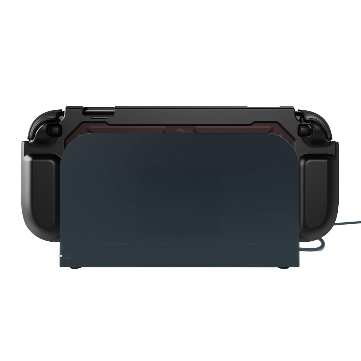 レンジライフ Switch2用 ドックイン 耐衝撃ハイブリッド グリップケース クリアブラック ドック挿入時背面イメージ