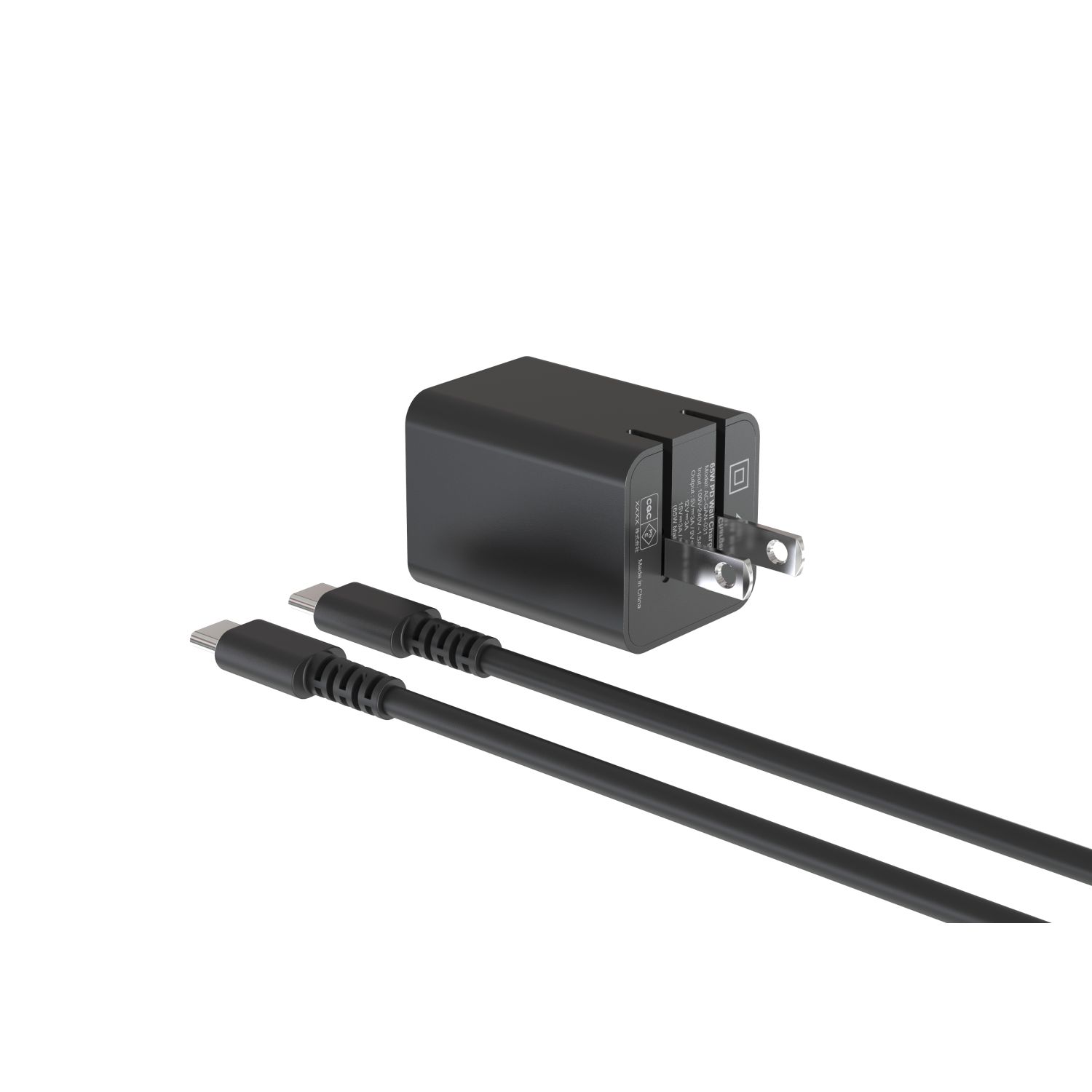 レンジライフ Switch2用コンパクトAC充電器 スイングプラグ展開時