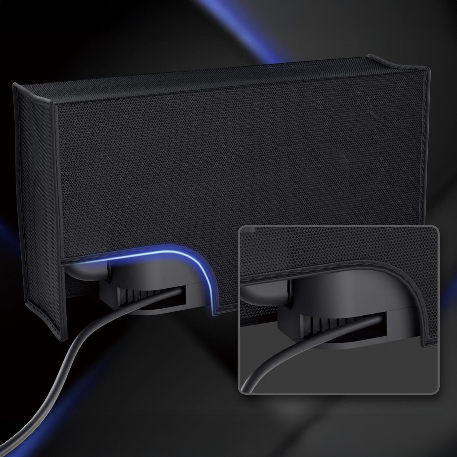 レンジライフ Switch2用通気メッシュダストカバー ケーブル接続部アップ